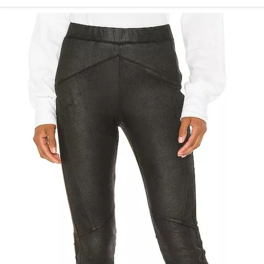 NWT Free People black vegan suede leggings L